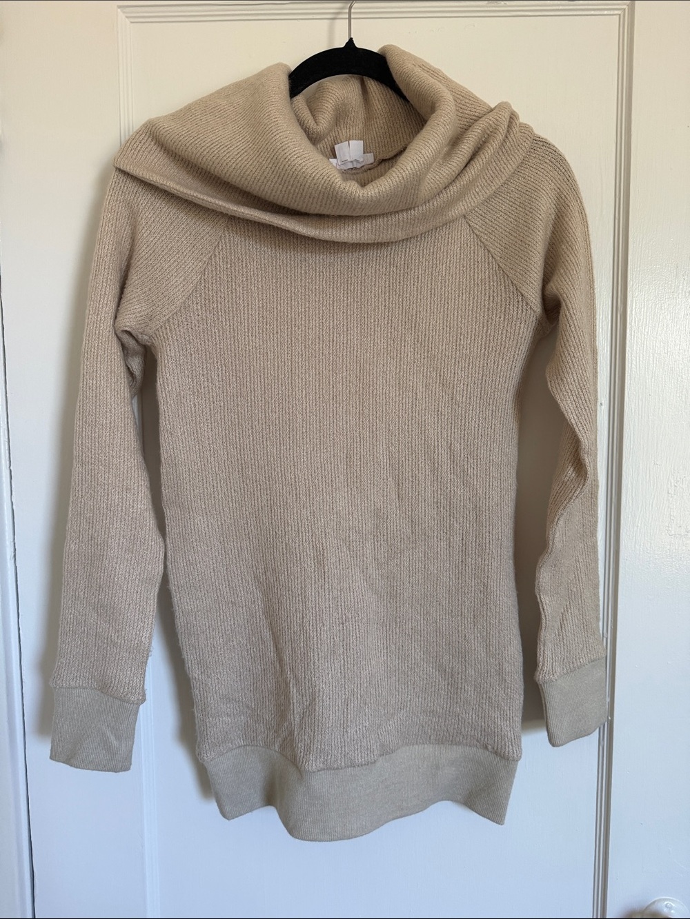 Ingrid and Isabel Cowl Neck Maternity Sweater in Medium Oatmeal Heather in XS